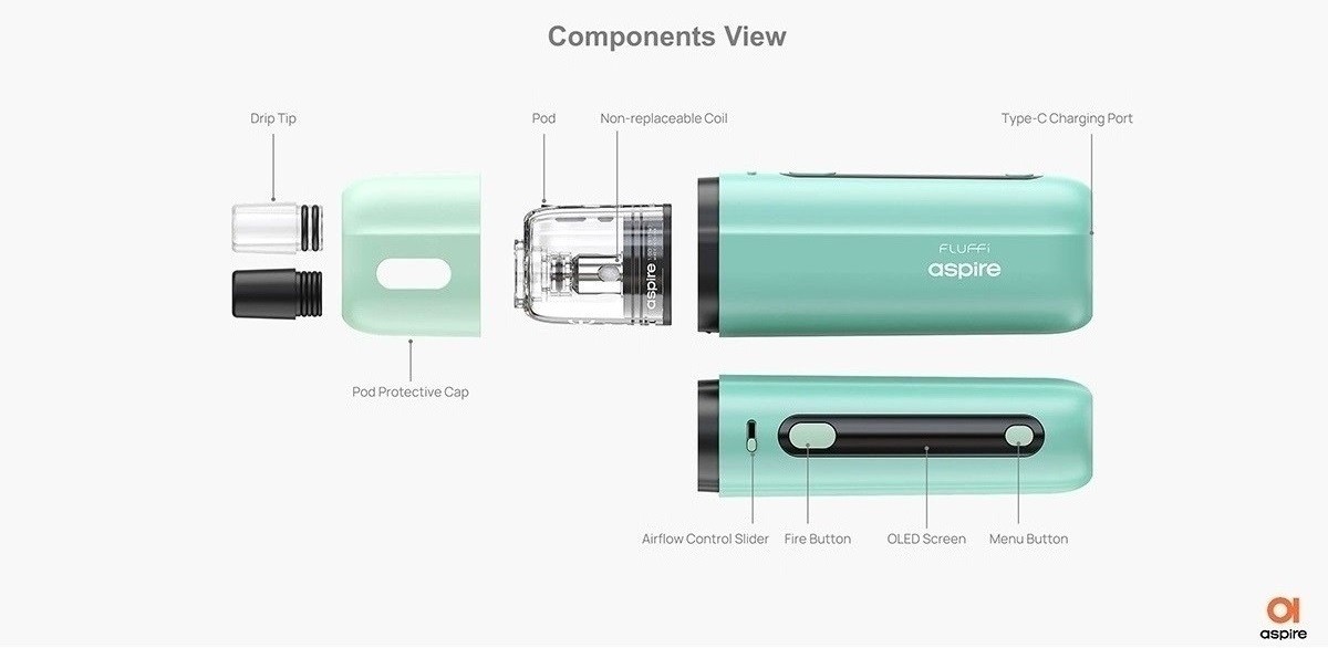 fluffi pod kit 1500mah 20w 3 5ml by aspire 12